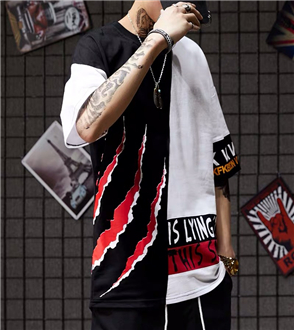 beskytte krak sokker Men street fashion round neck oversize hip hop t-shirts - Custom Your Brand