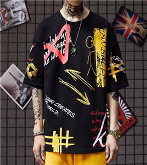 Men street fashion oversize hip hop t-shirts sublimation - Your Brand