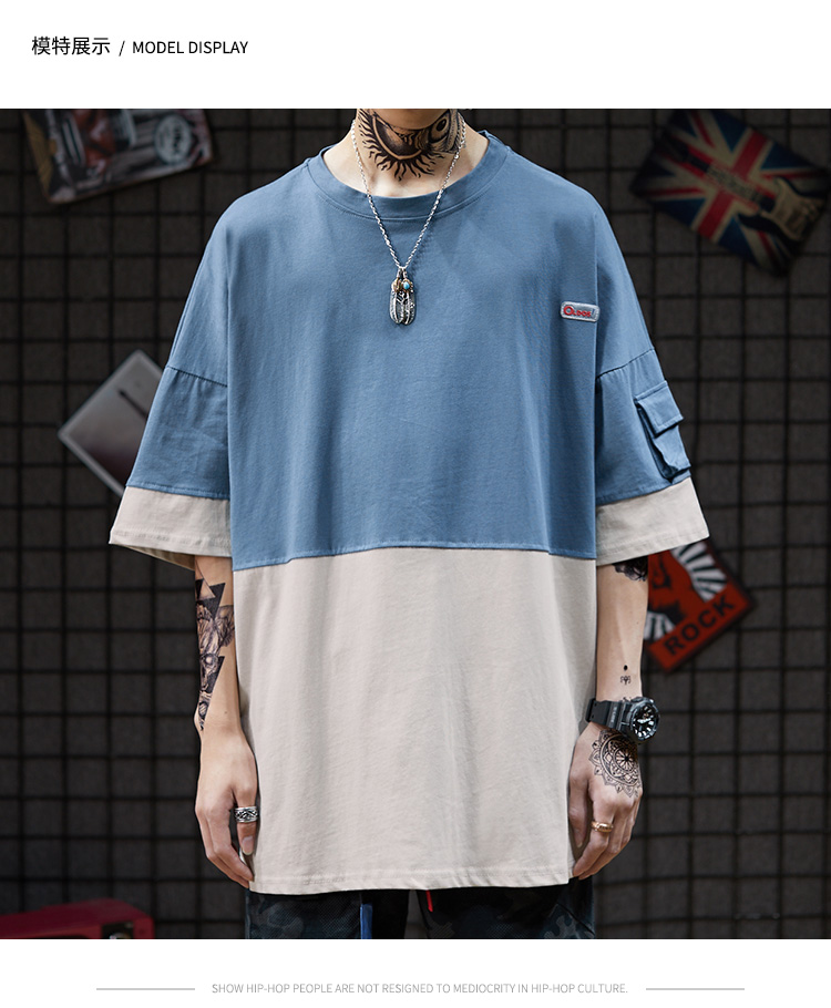 Men Half Sleeve Casual T-shirts Summer Korean Loose Fit Print